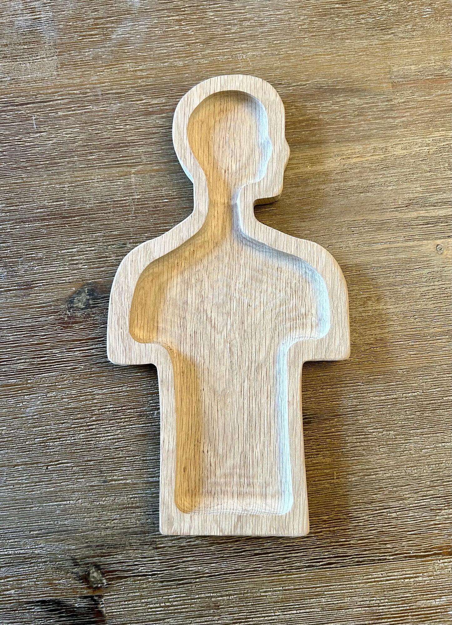 Human Body Solid White Oak Tray