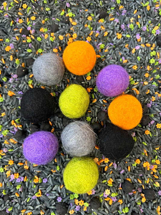 Spooky Themed Felt Balls