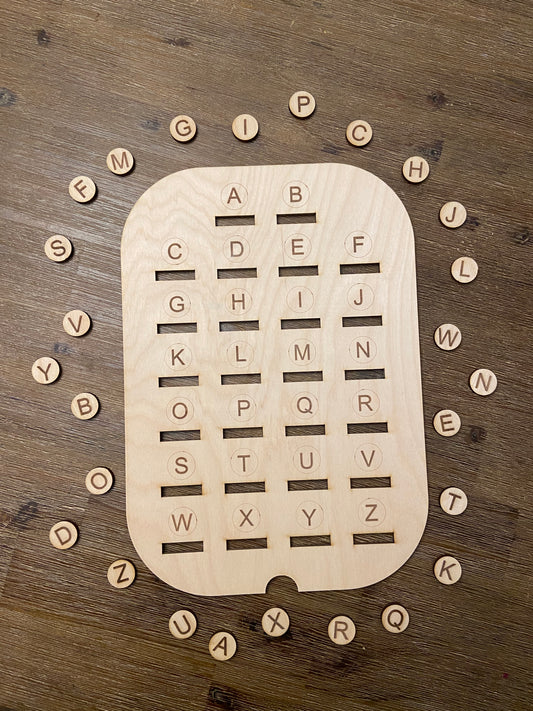 Alphabet Insert with Letters Coins