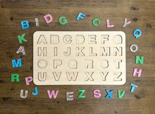 Uppercase Resin Letter Puzzle Board