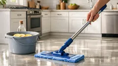 This lemon and warm water floor cleaner leaves a streak-free shine